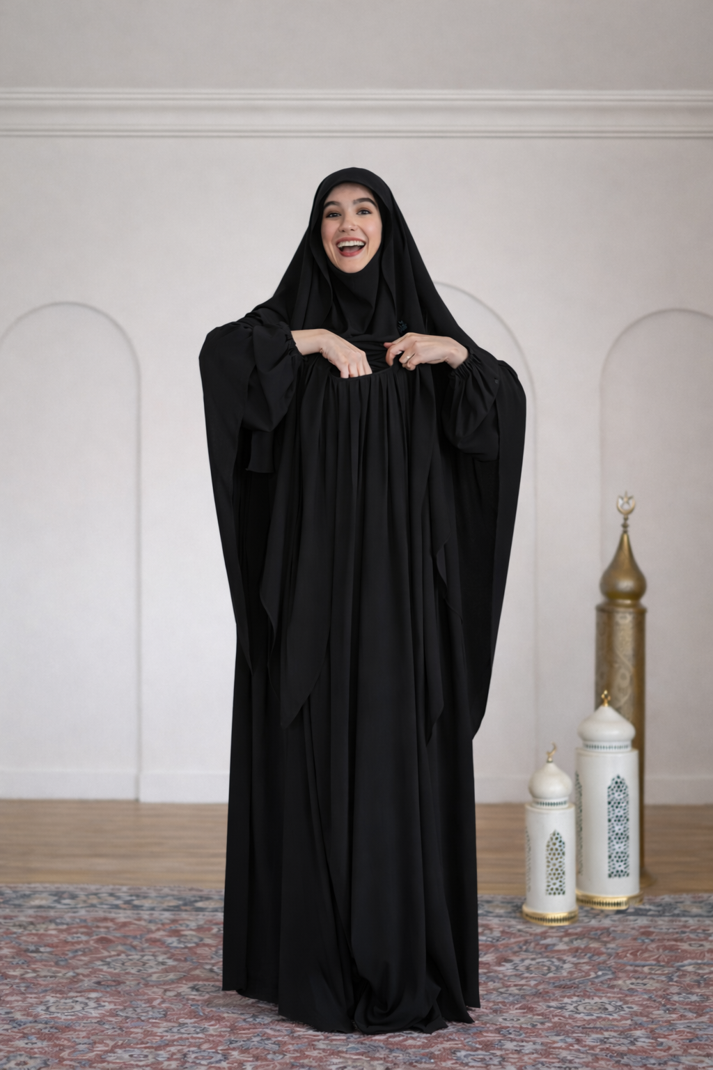 Premium Chocolate Brown Nursing Khimar Abaya Set – Elegant Modest Wear