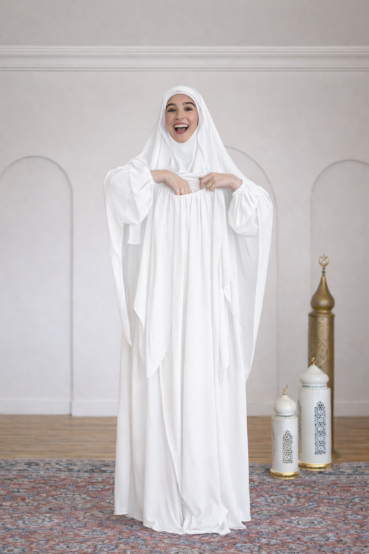 Elegant Pleated Front Abaya with Matching Khimar | Premium Modest Wear