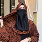 Premium Rust Brown Spotted Print Abaya with Matching Hijab