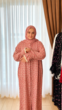 Premium Floral Printed Prayer Dress with Attached Hijab