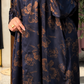 Premium Grey Floral Printed Shrug Set with Matching Pants & Hijab