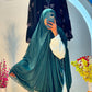 Elegant Dark Green Lace Khimar