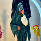 Elegant Dark Green Lace Khimar