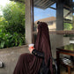 Elegant Black & Brown Two-Tone Abaya Set with Matching Khimar
