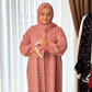 Premium Floral Printed Prayer Dress with Attached Hijab