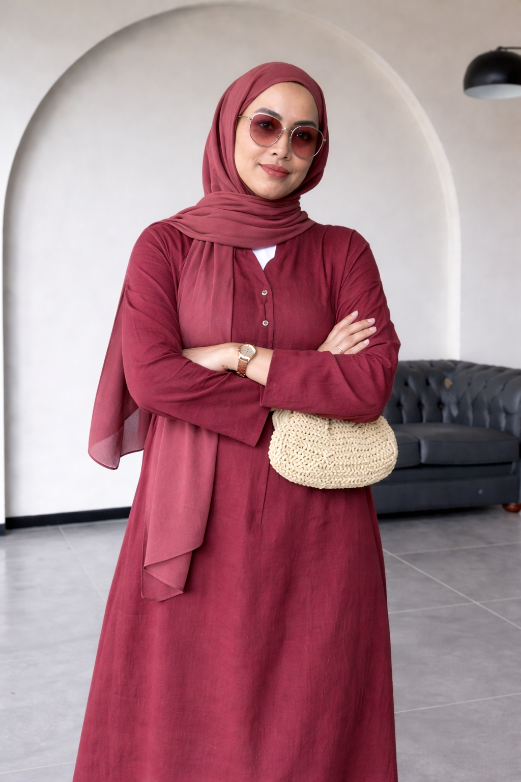 Premium Linen V-Neck Button Dress (One Piece) – Elegant Long Maxi Outfit for Women | Soft & Breathable Daily Wear