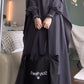 Premium Black Abaya with Khimar Attached Nose Piece