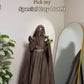 Premium Mocha Brown Farasha Abaya for Special Occasions