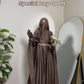 Premium Mocha Brown Farasha Abaya for Special Occasions