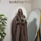 Premium Mocha Brown Farasha Abaya for Special Occasions