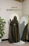 Premium Olive Green Farasha Abaya for Special Occasions