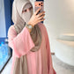 Premium Pink Farasha Abaya for Women – Elegant Flowy Butterfly Abaya