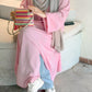 Premium Pink Farasha Abaya for Women – Elegant Flowy Butterfly Abaya