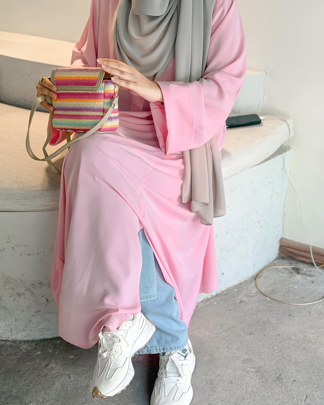 Premium Pink Farasha Abaya for Women – Elegant Flowy Butterfly Abaya
