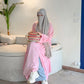 Premium Pink Farasha Abaya for Women – Elegant Flowy Butterfly Abaya