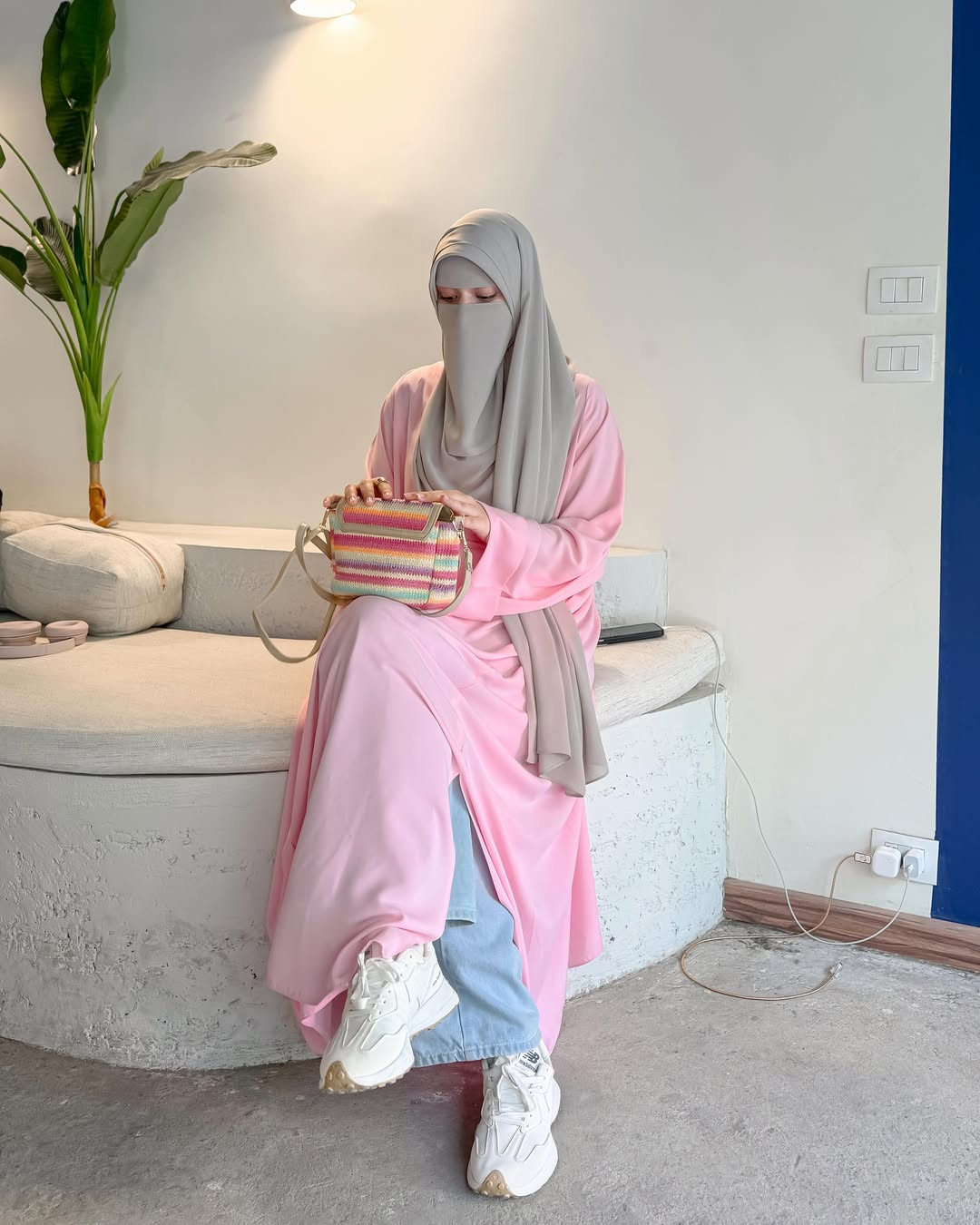 Premium Pink Farasha Abaya for Women – Elegant Flowy Butterfly Abaya