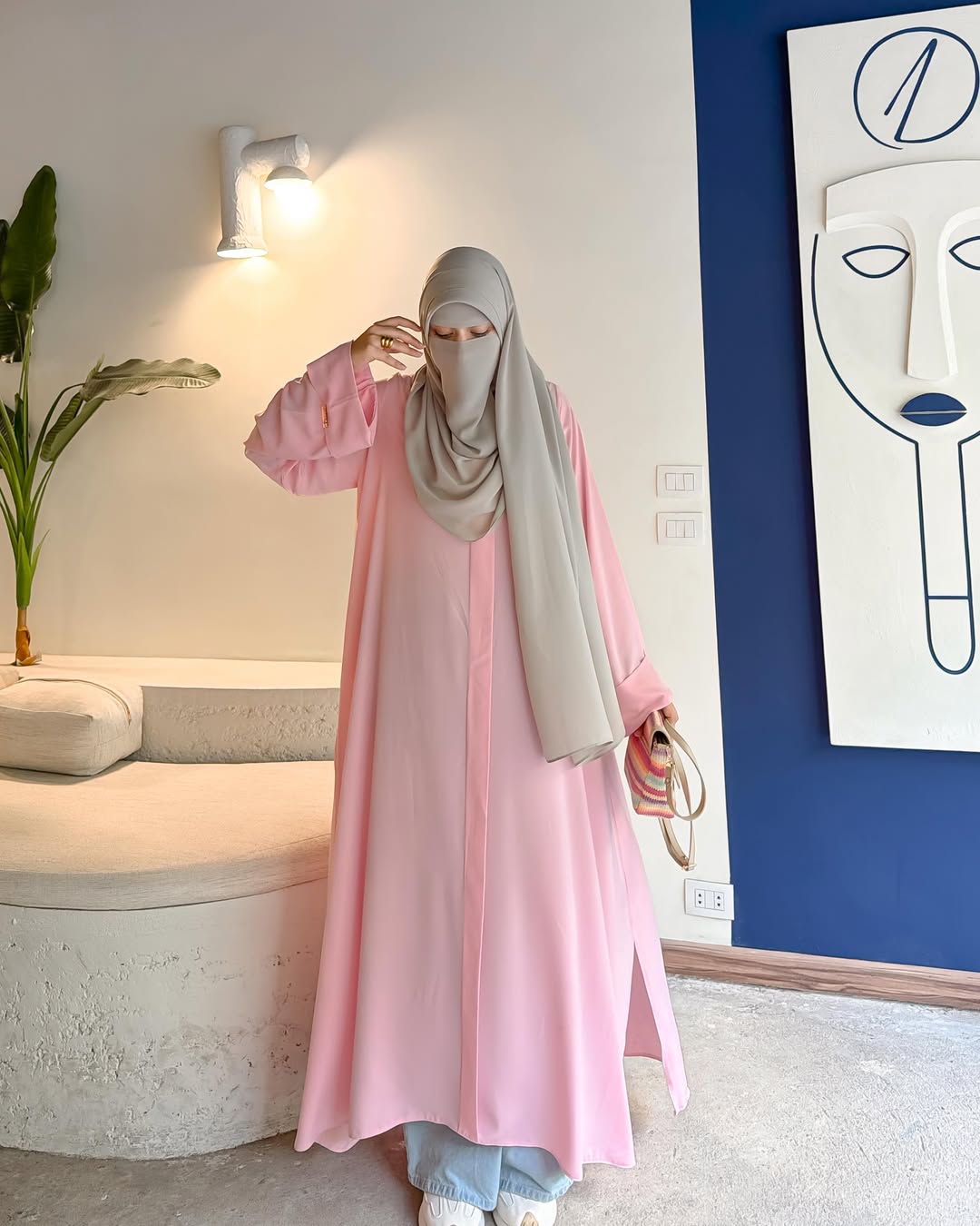 Premium Pink Farasha Abaya for Women – Elegant Flowy Butterfly Abaya