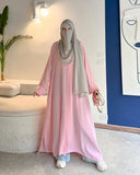 Premium Pink Farasha Abaya for Women – Elegant Flowy Butterfly Abaya