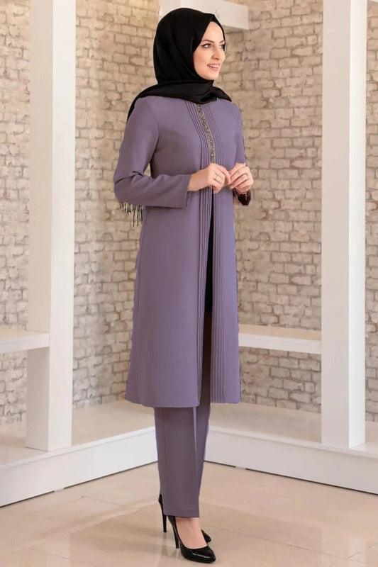 Fashion Showcase Double Crepe Top & Bottom