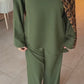 Premium Olive Green Co-Ord Set Abaya – Relaxed Top & Wide-Leg Bottom